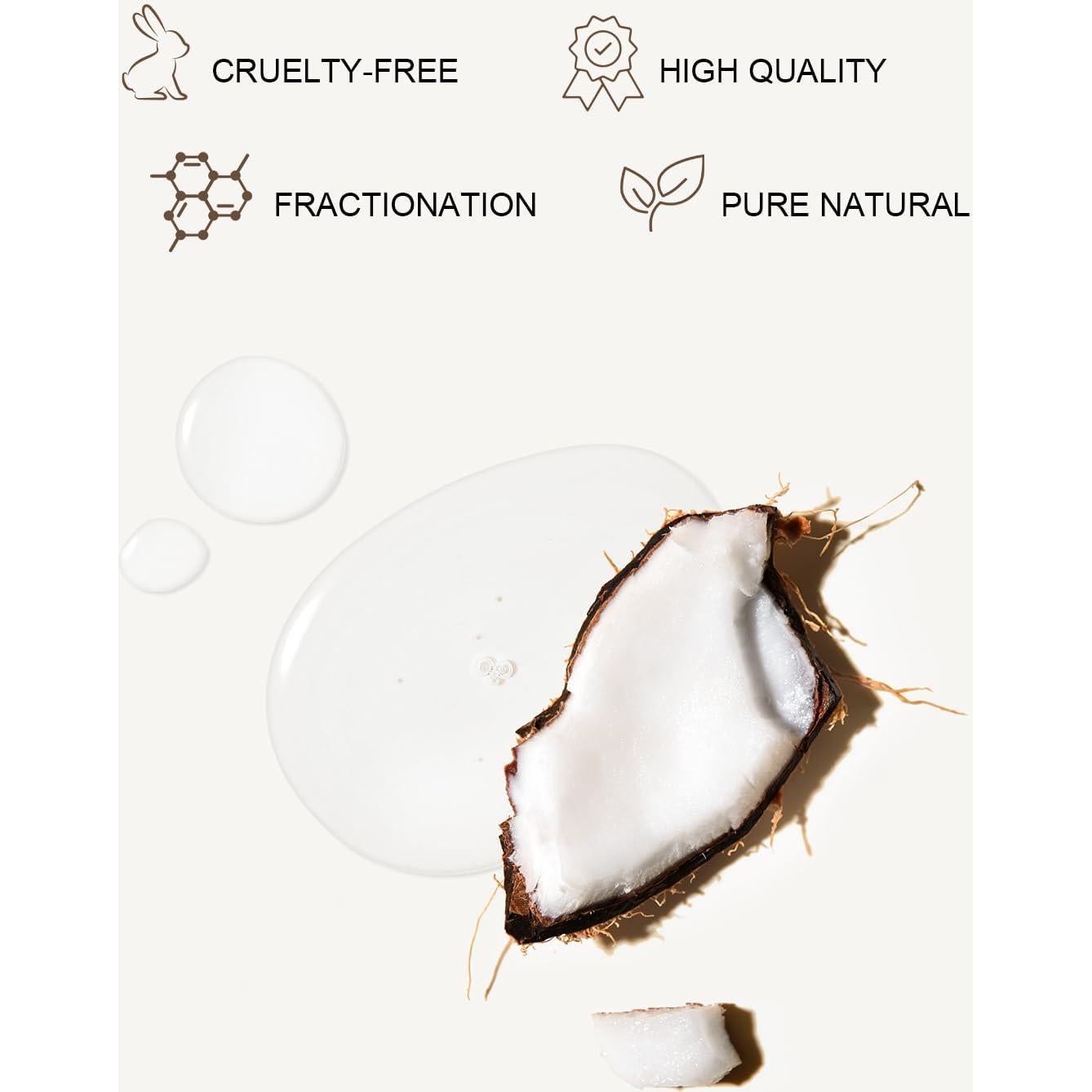 Aceite de Coco Fraccionado Yoken 500 ml, 100% Puro y Natural