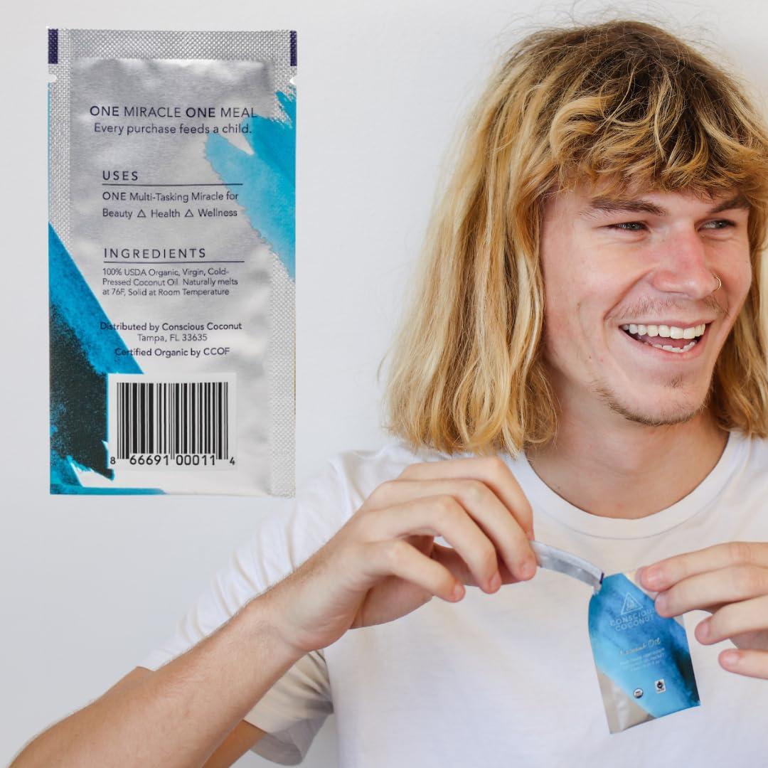 Aceite de Coco Orgánico Conscious Coconut 7.4 ml x 5 Paquetes