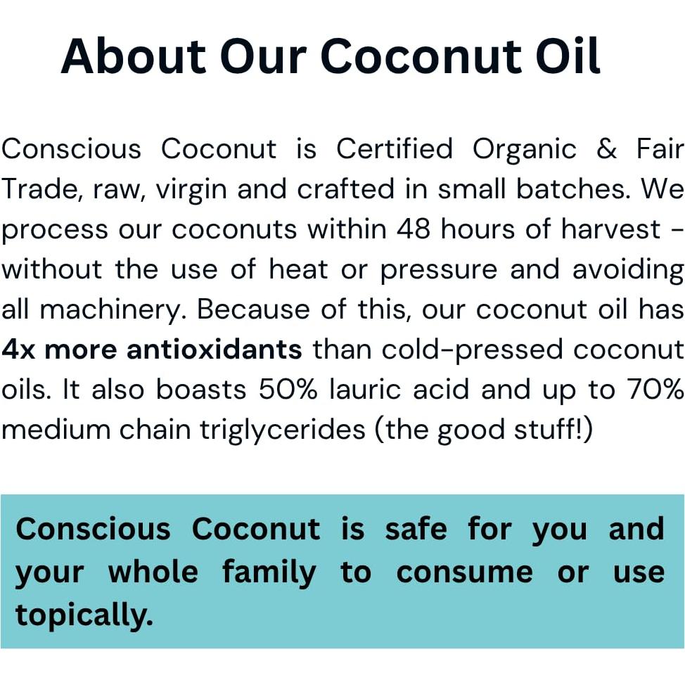 Aceite de Coco Orgánico Conscious Coconut 7.4 ml x 5 Paquetes