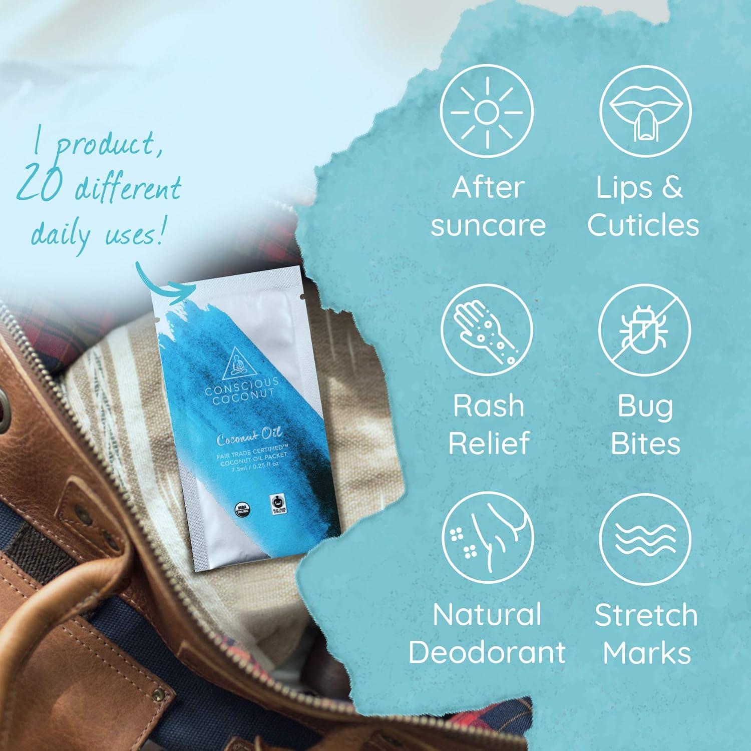 Aceite de Coco Orgánico Conscious Coconut 7.4 ml x 5 Paquetes