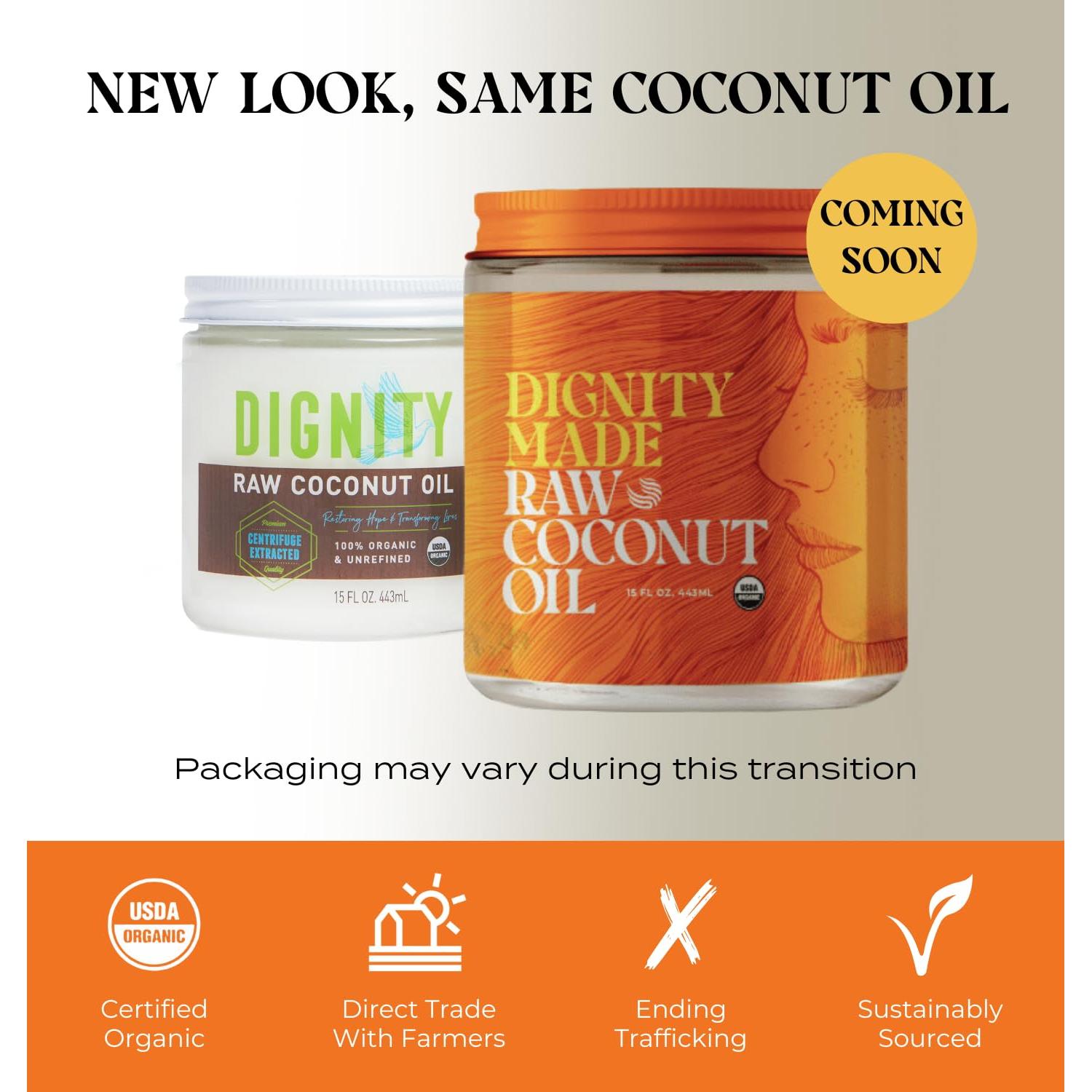 Aceite de Coco Orgánico Virgen Dignity Coconuts 443 ml - Crudo y Sin Refinar