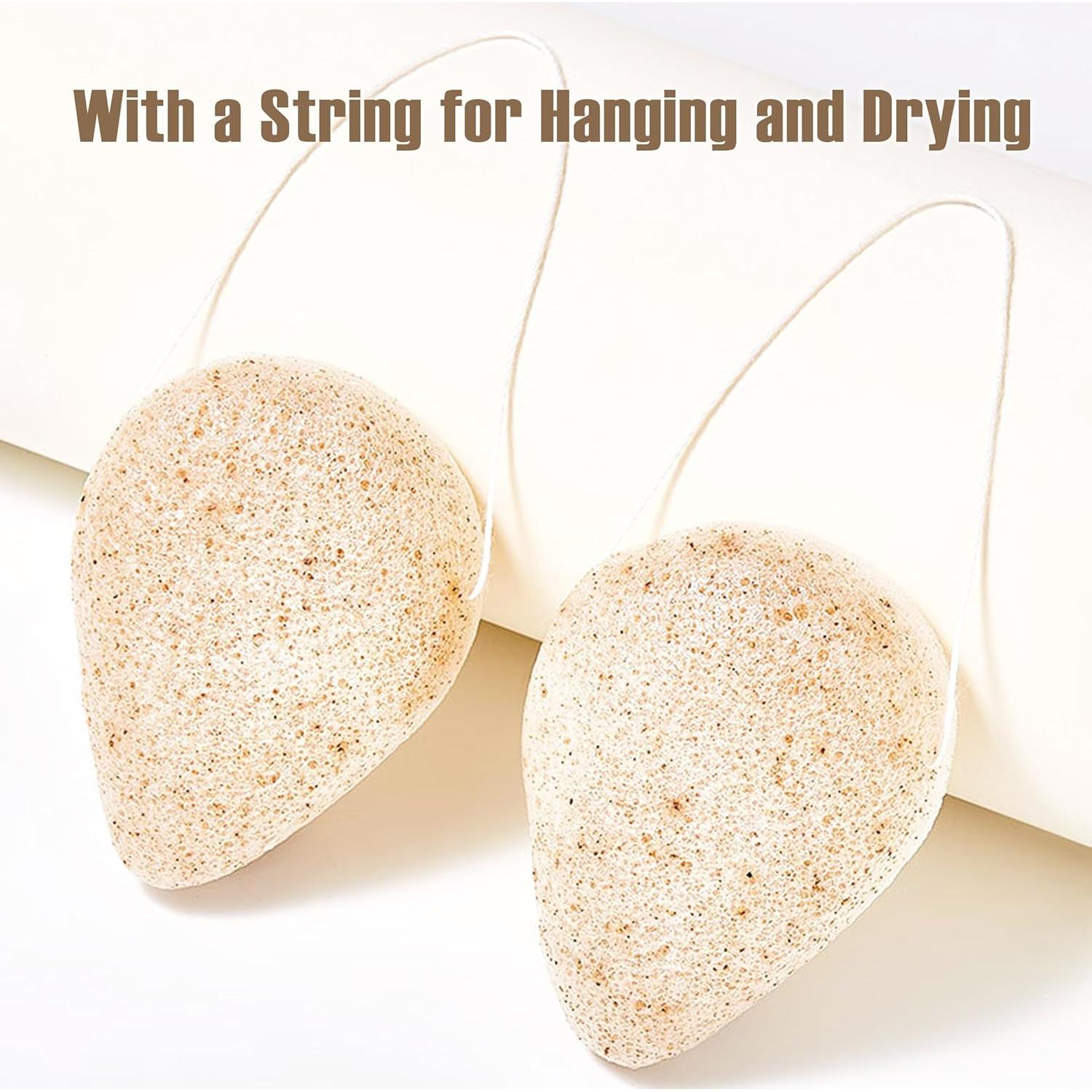 Esponjas Faciales de Konjac Waterdrop con Nuez - 3 Piezas