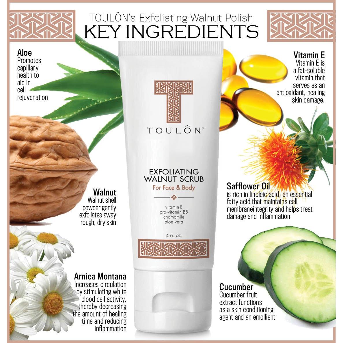 Exfoliante Facial de Nuez Toulon - 136g - Piel Suave y Radiante