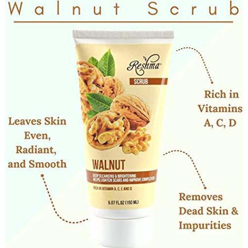 Exfoliante de Nuez Reshma Beauty 900ml | Limpieza Suave y Brillo