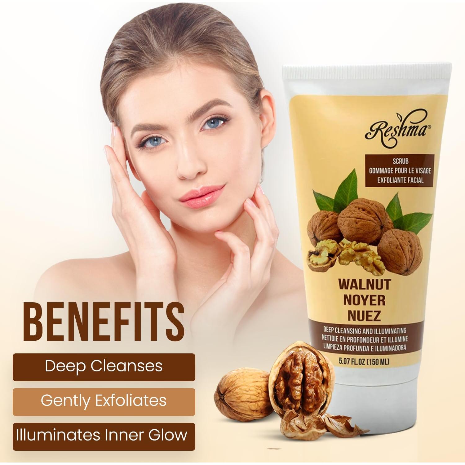 Exfoliante de Nuez Reshma Beauty 900ml | Limpieza Suave y Brillo