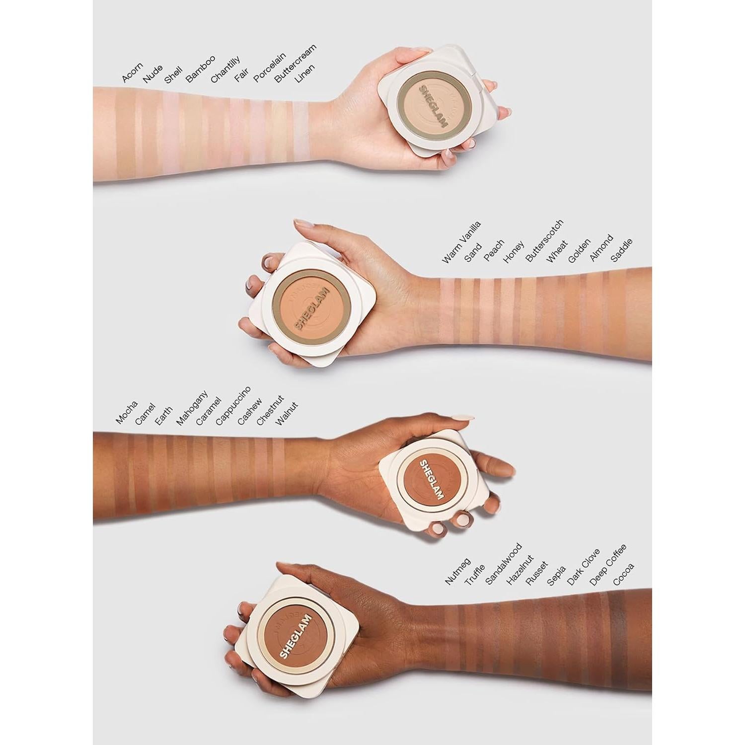 Base en Polvo Compacto SHEGLAM Trigo Cobertura Total 30g