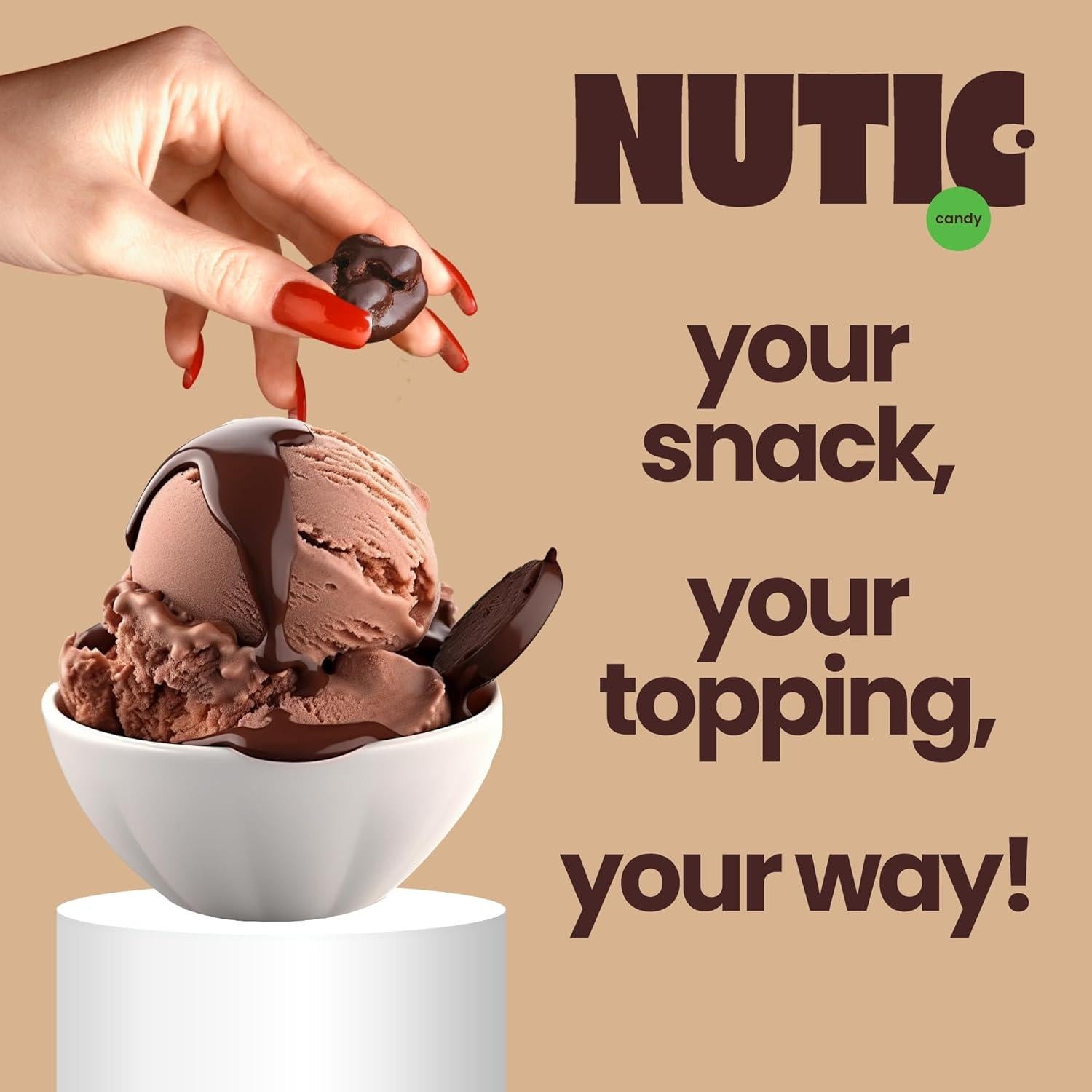 Nueces Cubiertas de Chocolate Oscuro Nutic 2.27 Kg - Delicia Gourmet