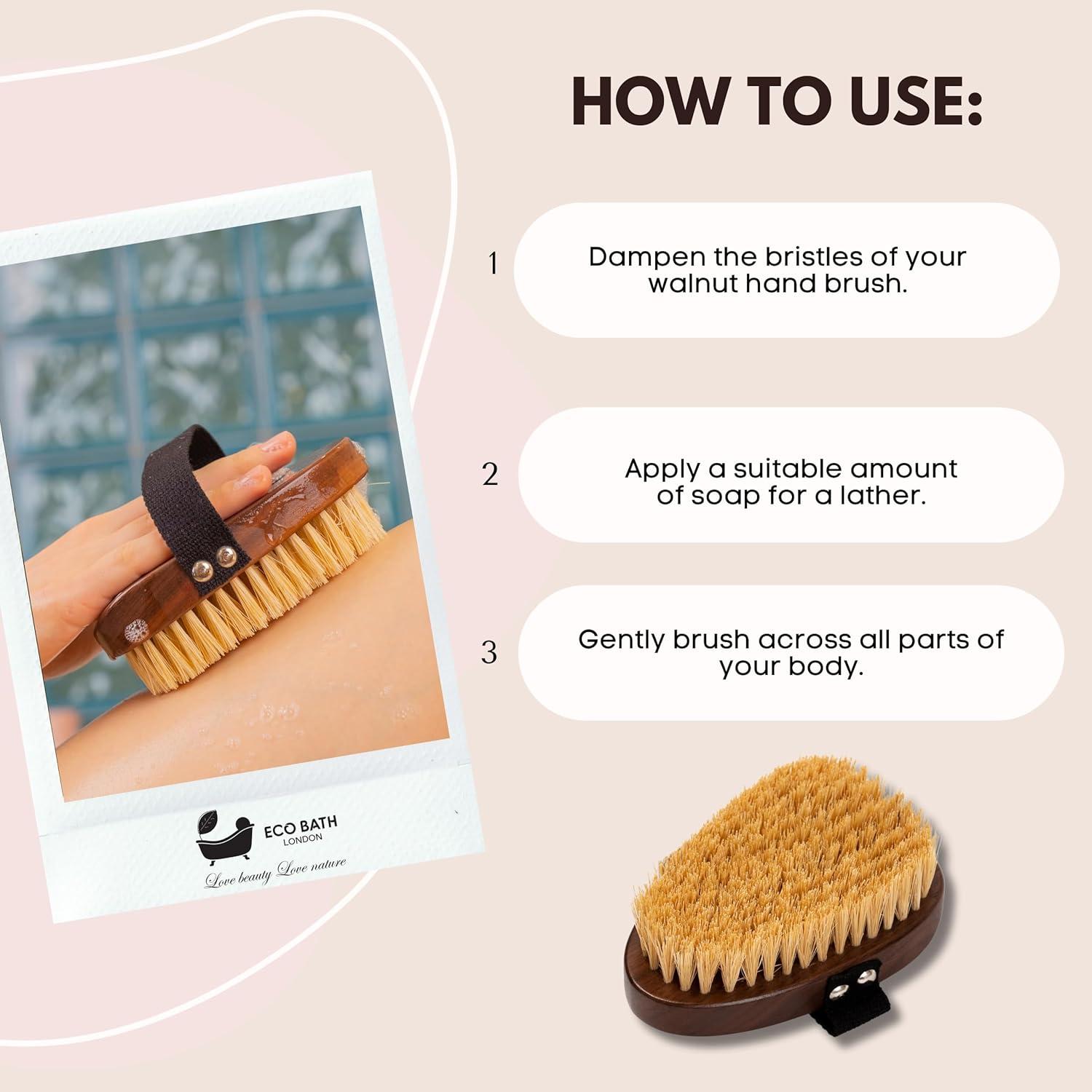 Cepillo de Mano Eco Bath de Madera de Nuez y Sisal Natural