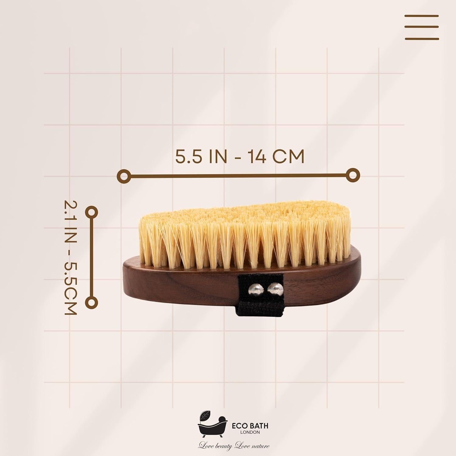 Cepillo de Mano Eco Bath de Madera de Nuez y Sisal Natural