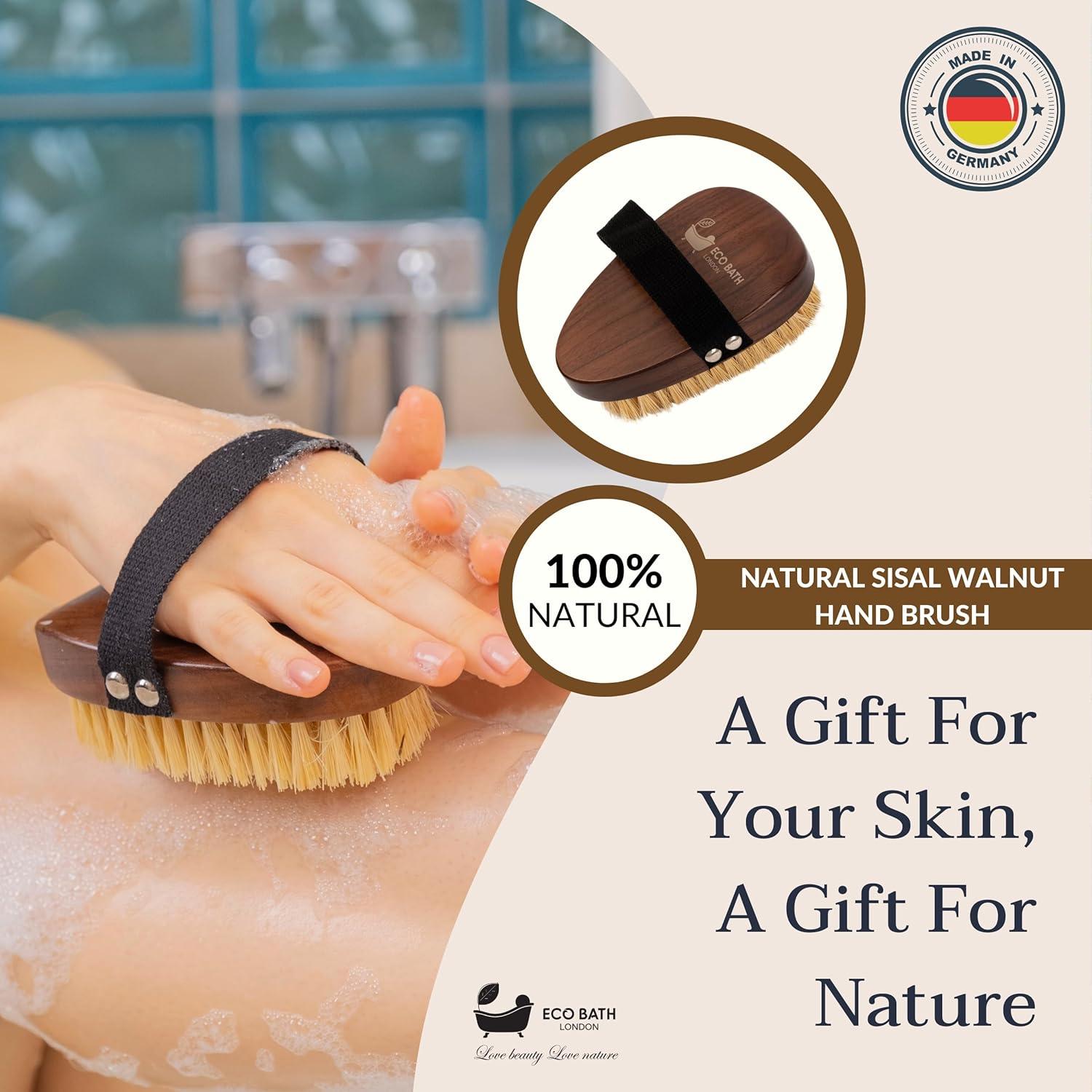 Cepillo de Mano Eco Bath de Madera de Nuez y Sisal Natural