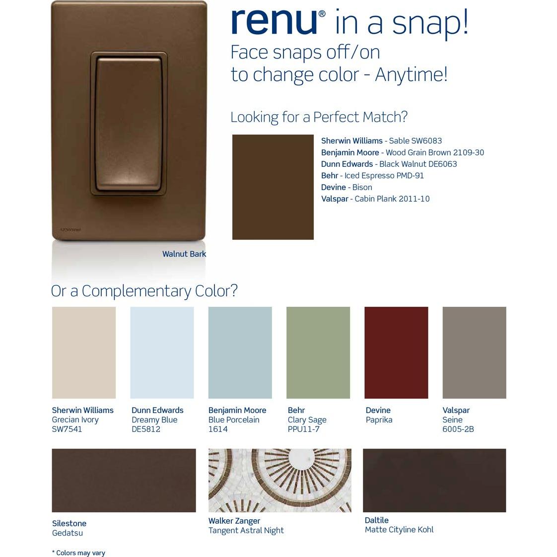 Interruptor Leviton Renu 15A 120/277V Corteza de Nogal