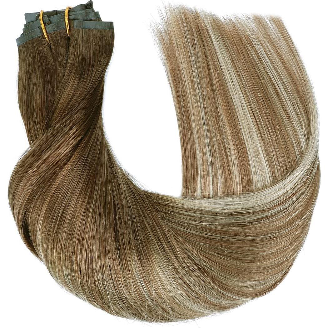 Extensiones de Cabello Clip Sin Costuras HOTBANANA 35.56 cm 120g 7pcs