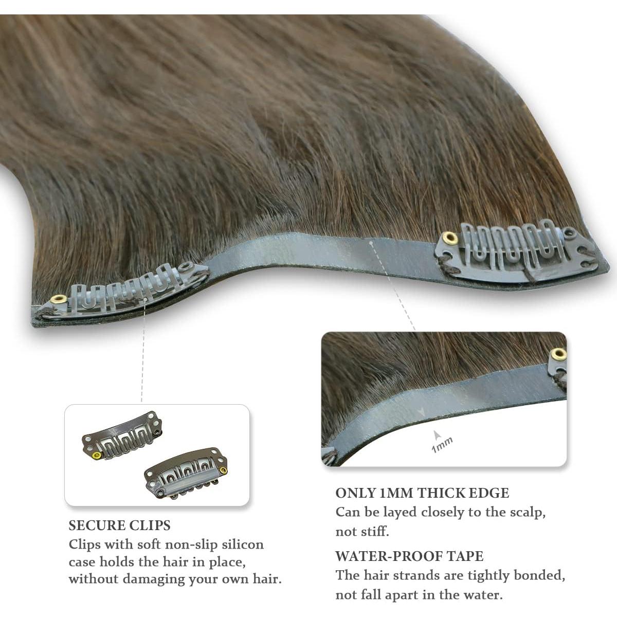 Extensiones de Cabello Clip Sin Costuras HOTBANANA 35.56 cm 120g 7pcs