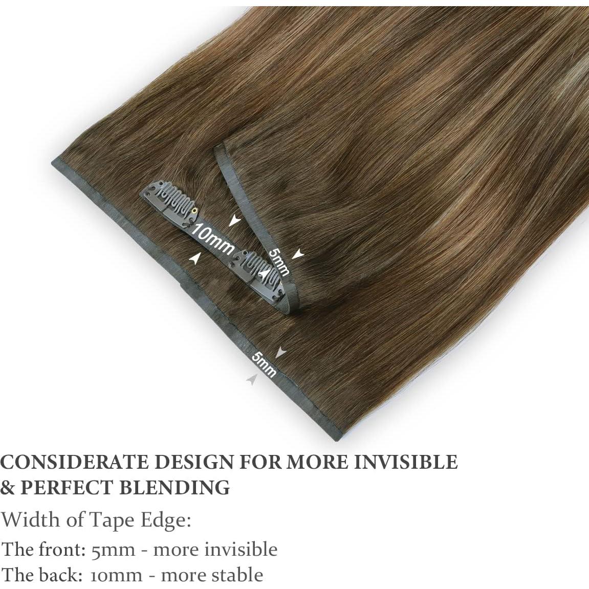 Extensiones de Cabello Clip Sin Costuras HOTBANANA 35.56 cm 120g 7pcs