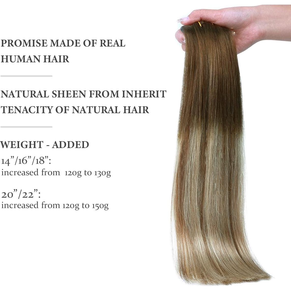 Extensiones de Cabello Clip Sin Costuras HOTBANANA 35.56 cm 120g 7pcs