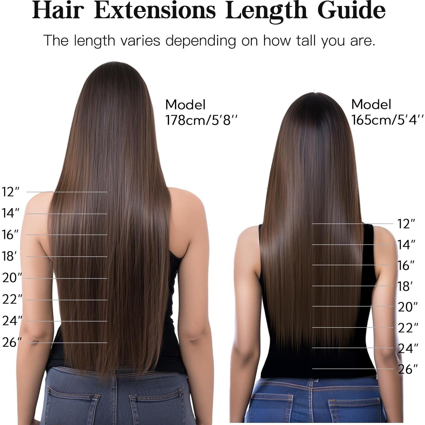 Extensiones de Cabello Clip Sin Costuras HOTBANANA 35.56 cm 120g 7pcs