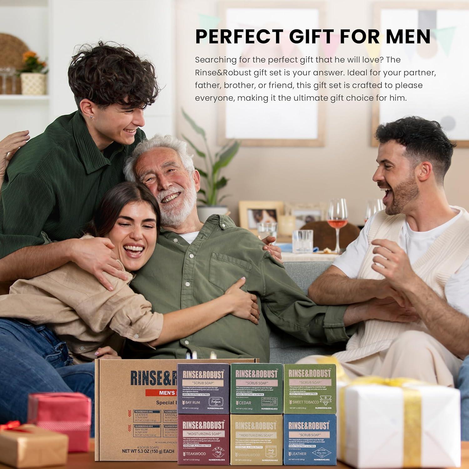 Jabón Natural Rinse & Robust para Hombres 150g - 6 Piezas