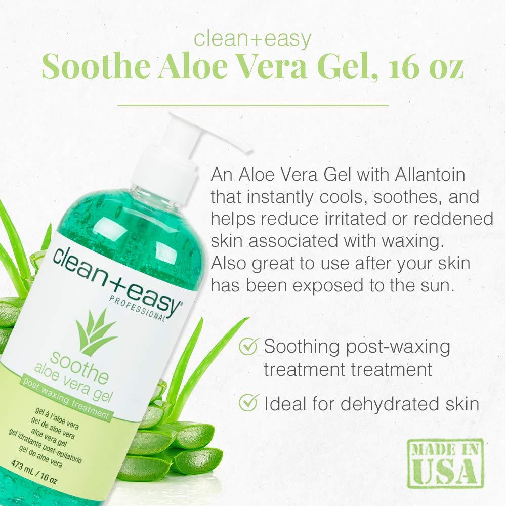 Gel de Aloe Vera Clean + Easy 453 g - Post Depilación No Graso