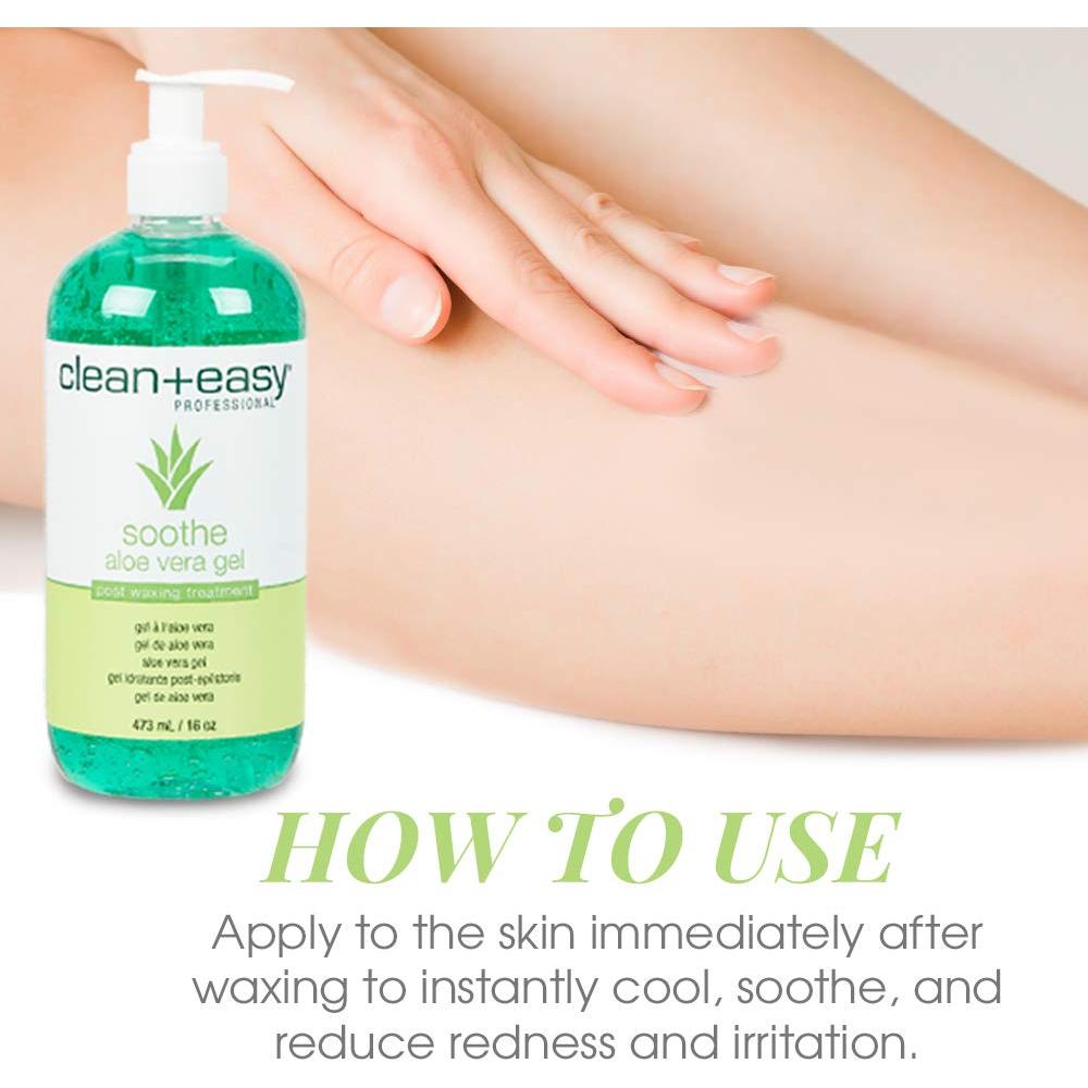 Gel de Aloe Vera Clean + Easy 453 g - Post Depilación No Graso
