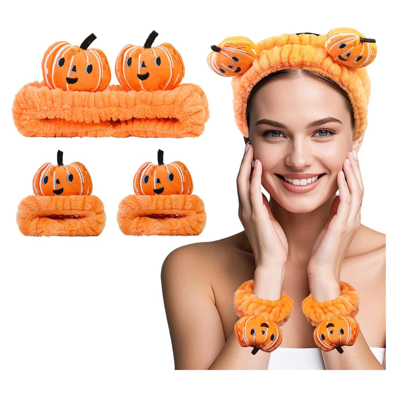 Conjunto Diadema y Pulsera Kawaii Shixinlai Calabaza Naranja