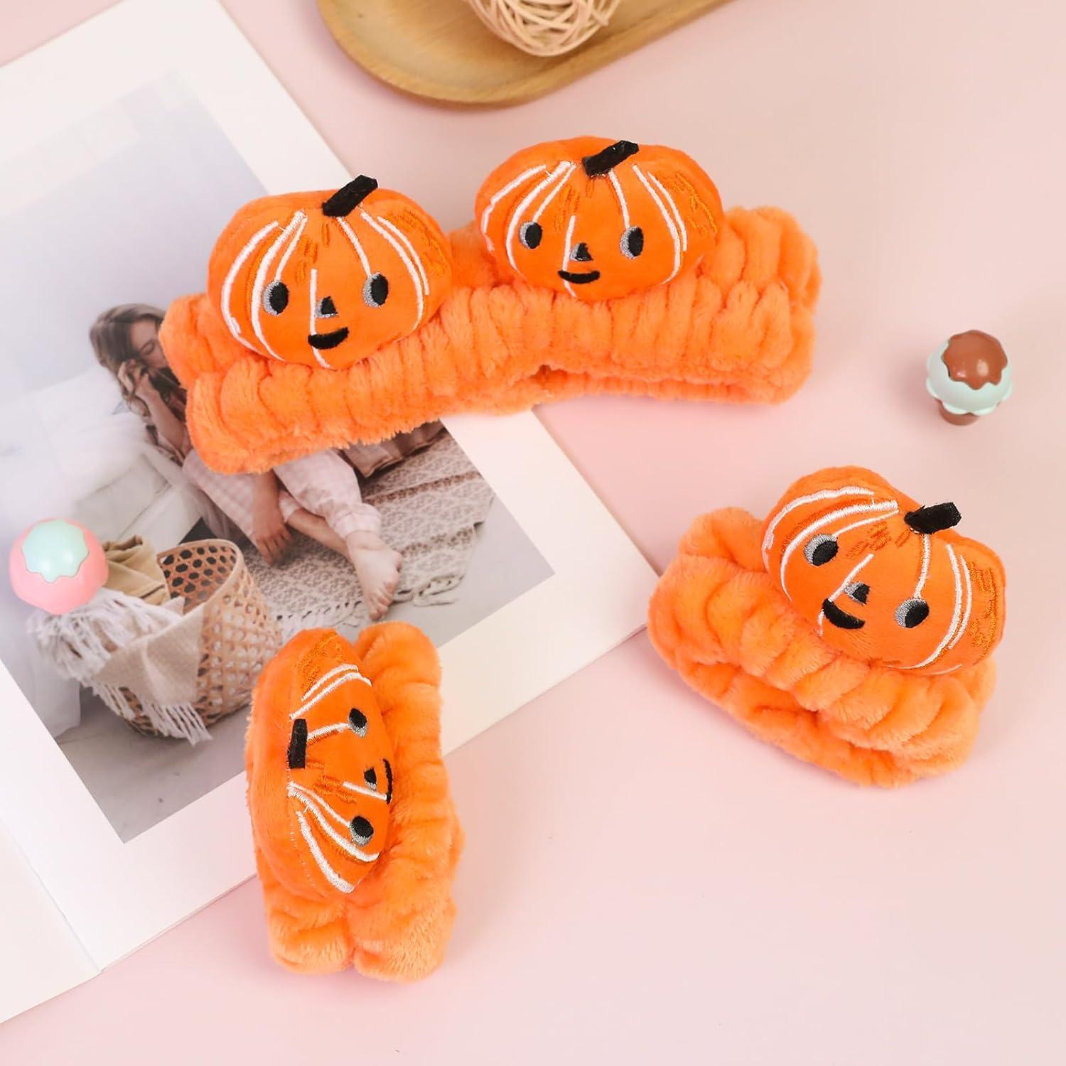 Conjunto Diadema y Pulsera Kawaii Shixinlai Calabaza Naranja