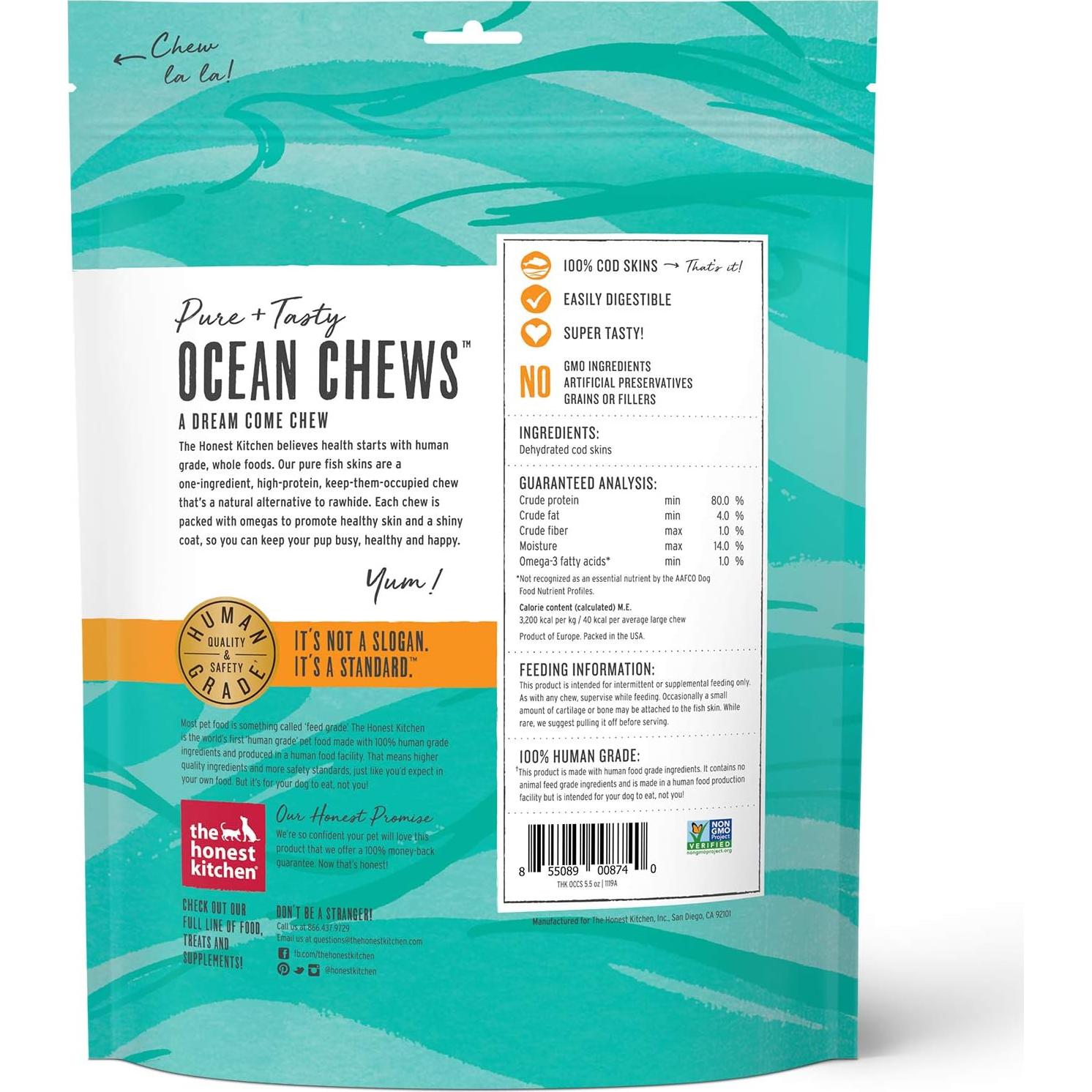 Premios para Perros Honest Kitchen Piel de Bacalao 155g