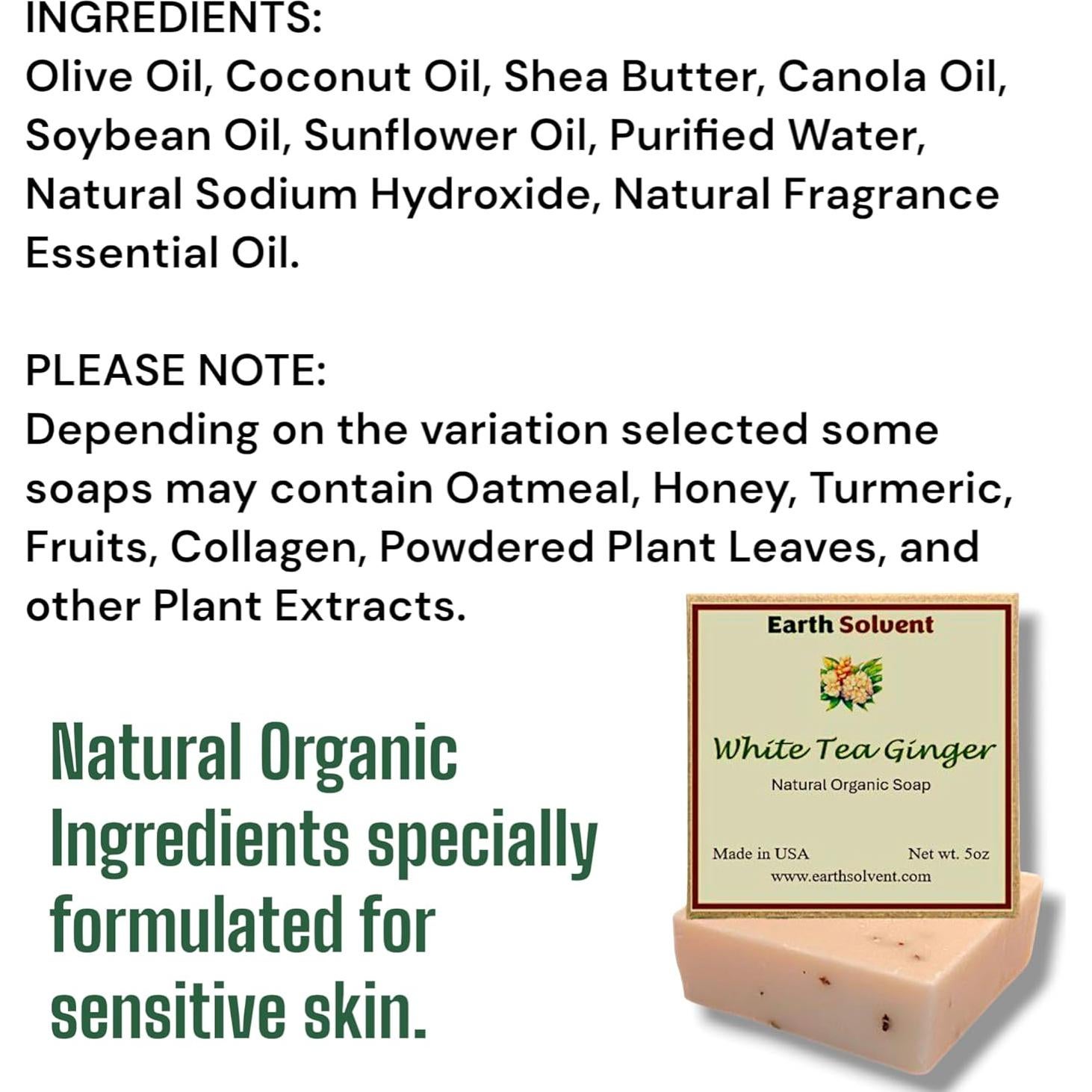 Jabón Orgánico Natural Earth Solvent - Paquete de 3 x 142g