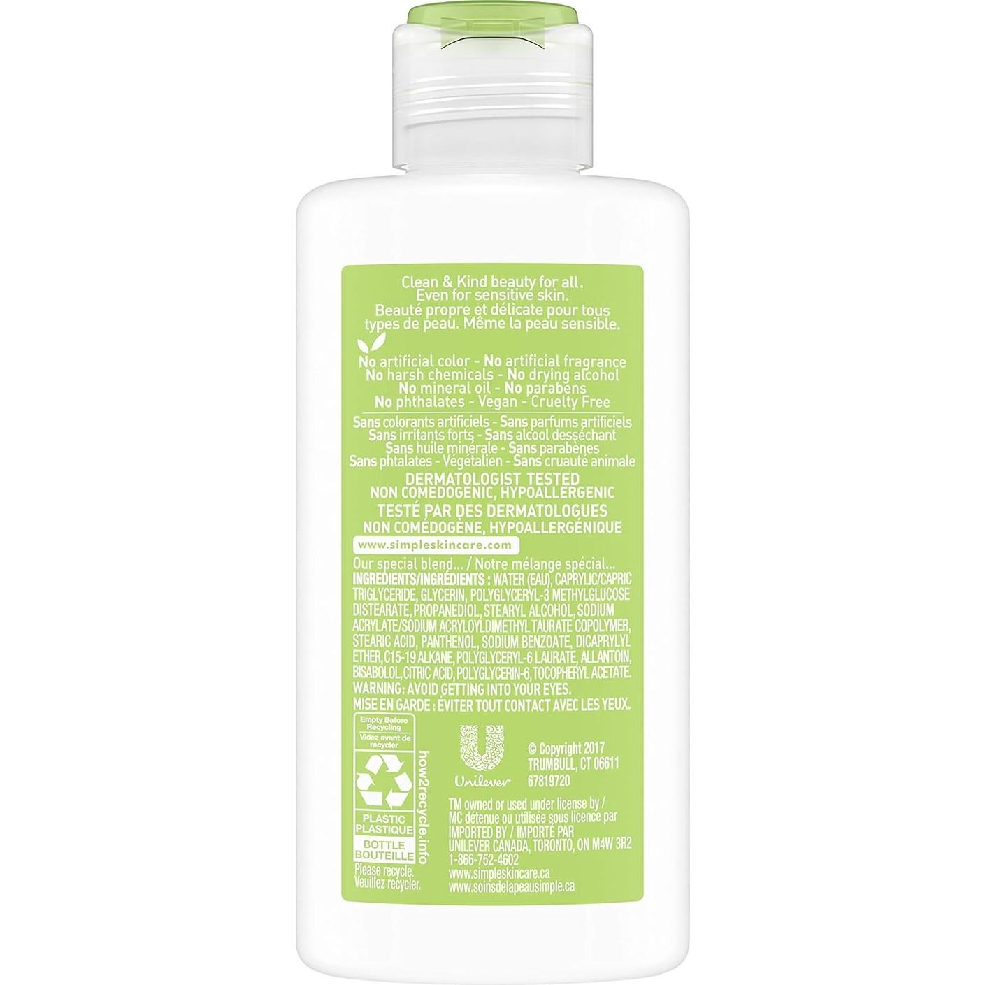 Hidratante Facial Simple Kind to Skin 119 ml Piel Sensible