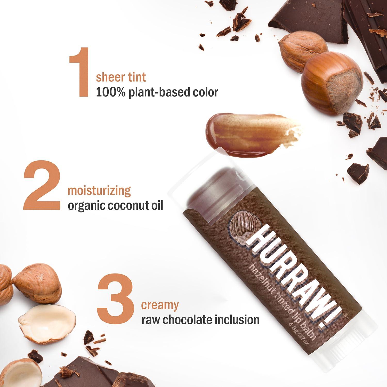 Bálsamo Labial Tinte de Avellana Hurraw! 2 Tubos 4.8g