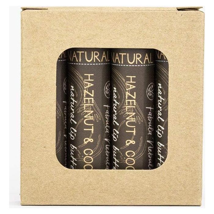 Bálsamo Labial Natural Sabor Avellana y Cacao 4-Pack