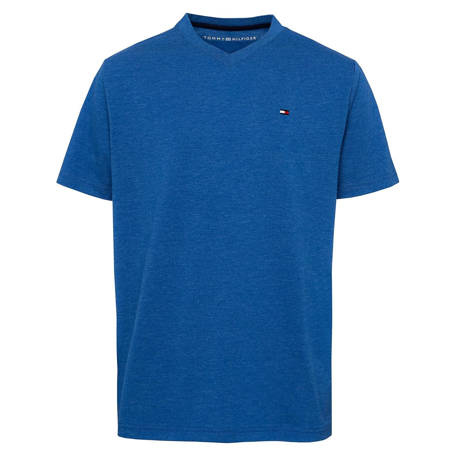Camiseta de niño Tommy Hilfiger azul cuello V manga corta