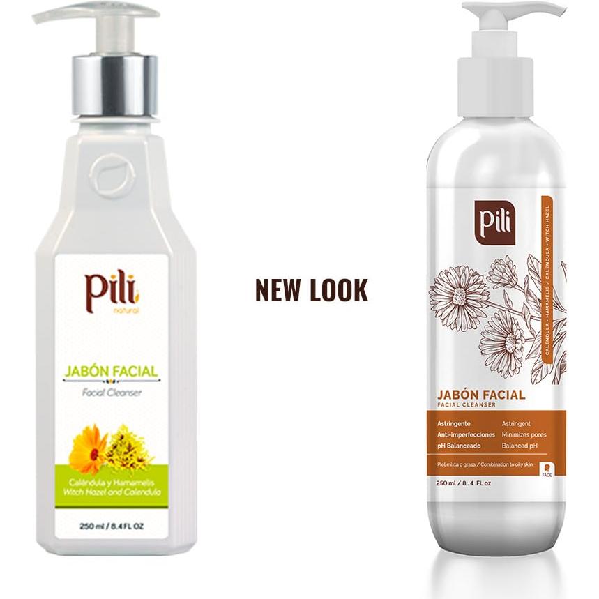 Limpiador Facial Natural Pili 248ml con Caléndula y Hamamelis