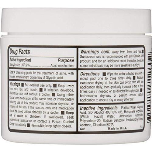 Almohadillas Tratamiento Acné Tutta La Pelle 60 Unidades 10% AHA 2% BHA