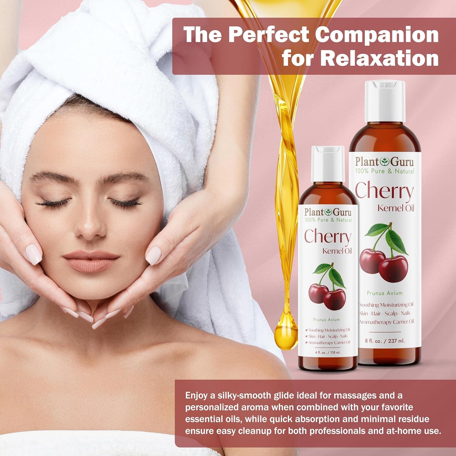 Aceite de Hueso de Cereza 236 ml Prensado en Frío 100% Puro