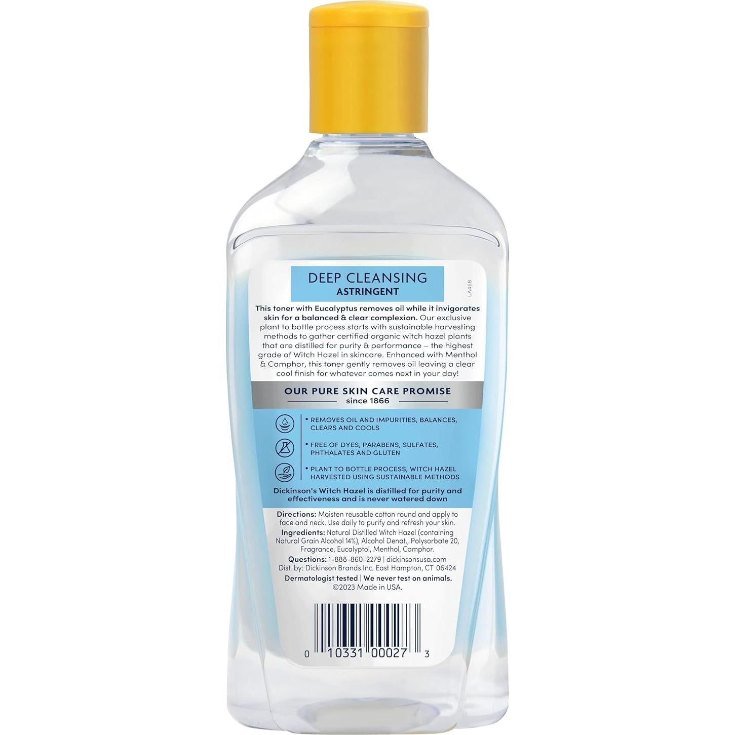 Astringente Limpiador Profundo Dickinson 473 ml - Hamamelis Natural