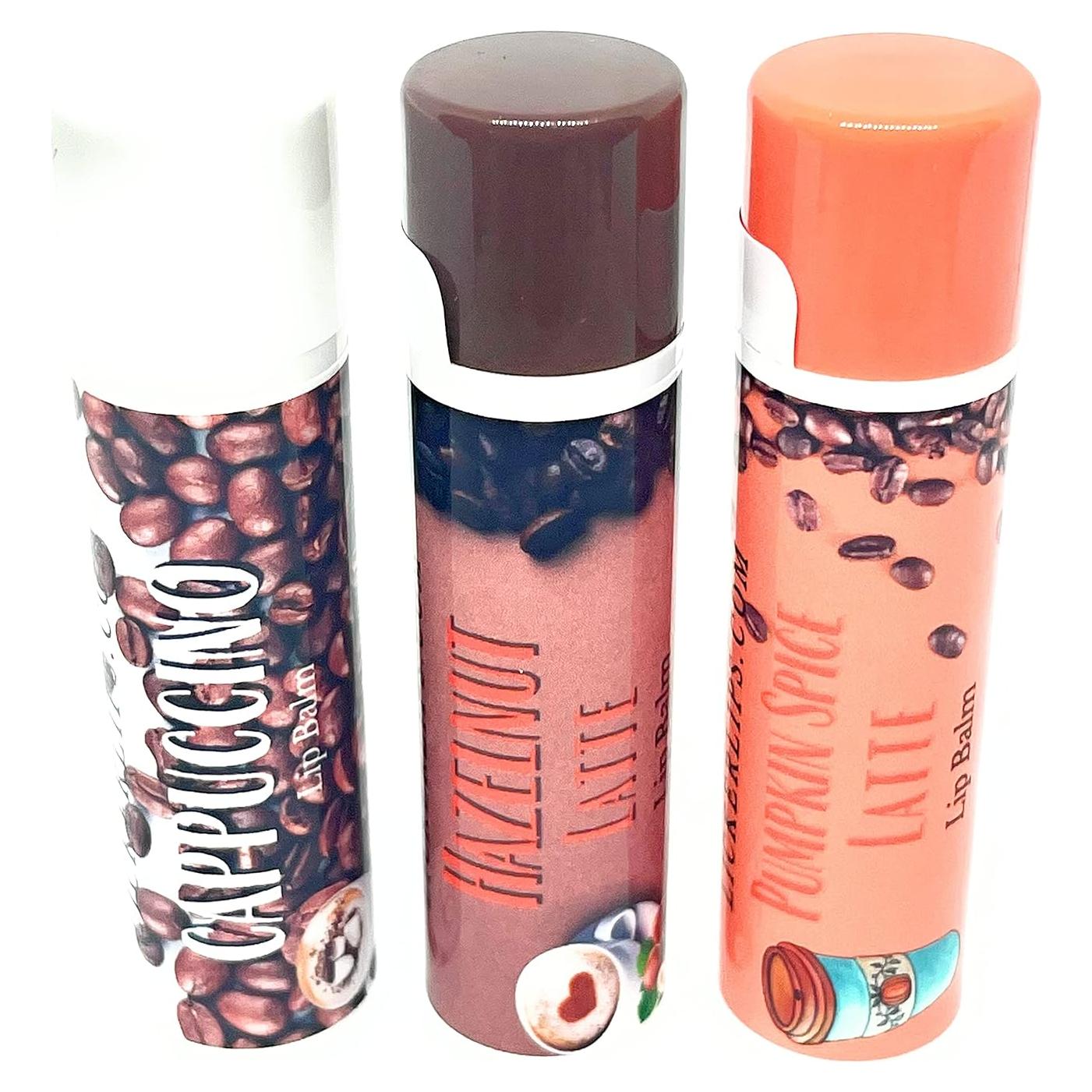 Bálsamo Labial Lickerlips Café - 3 Sabores: Capuchino, Avellana, Calabaza