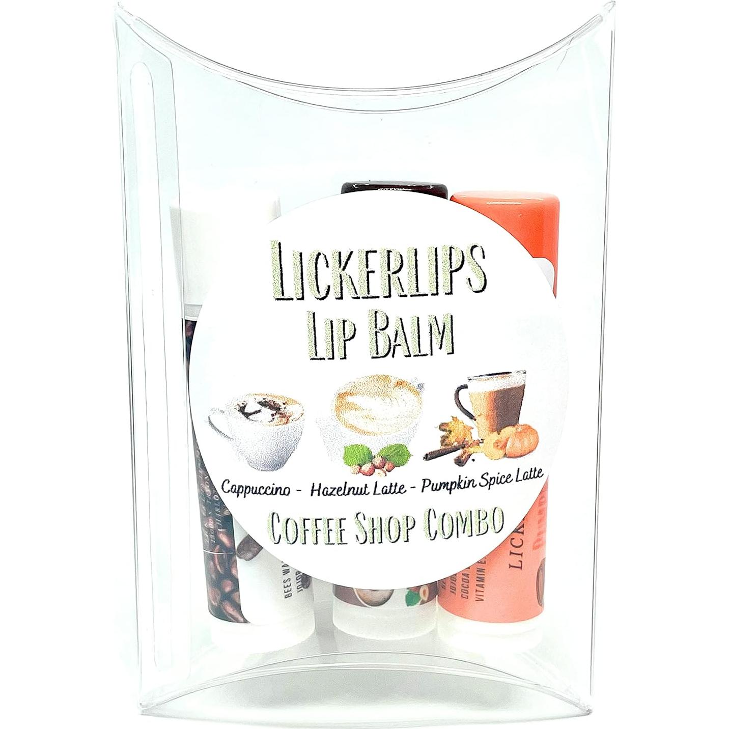 Bálsamo Labial Lickerlips Café - 3 Sabores: Capuchino, Avellana, Calabaza