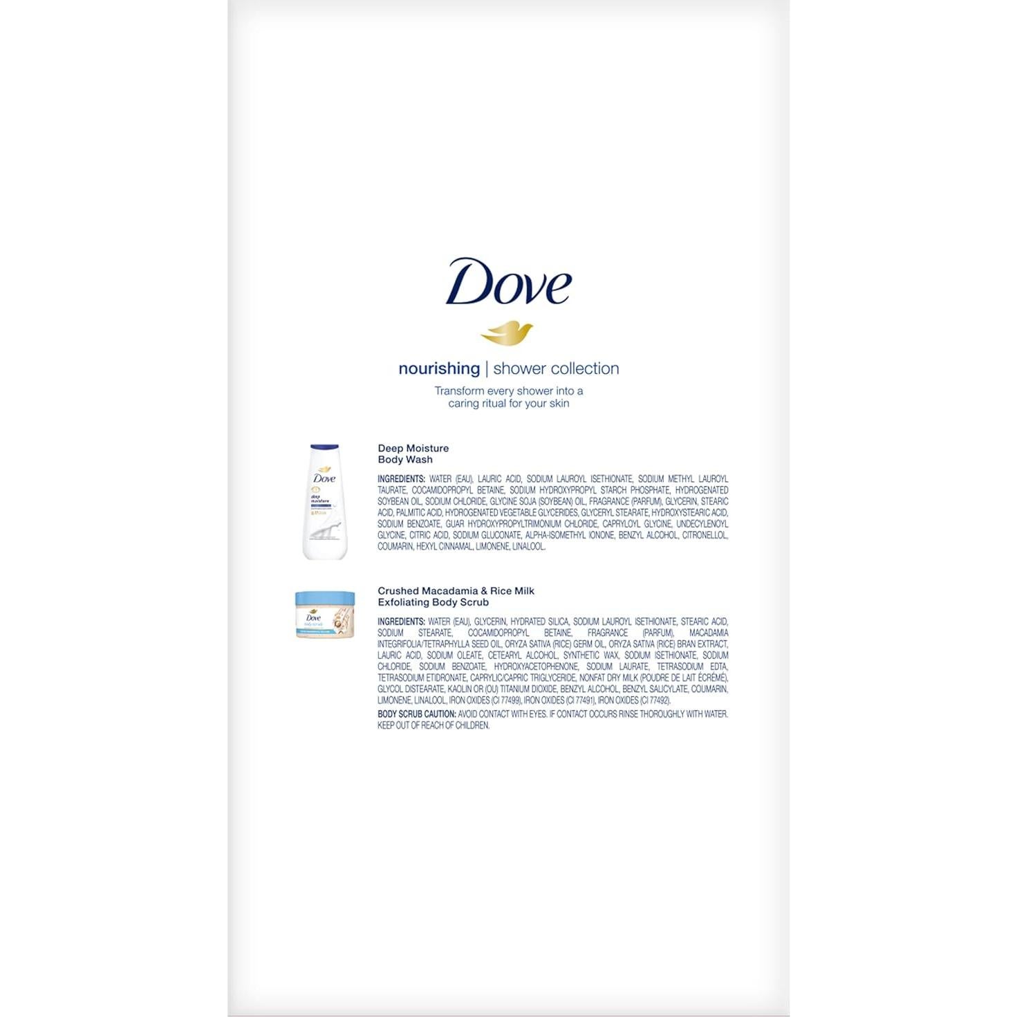 Set de Regalo Dove Cuidado Nutritivo - Gel de Ducha 567g + Exfoliante 298g