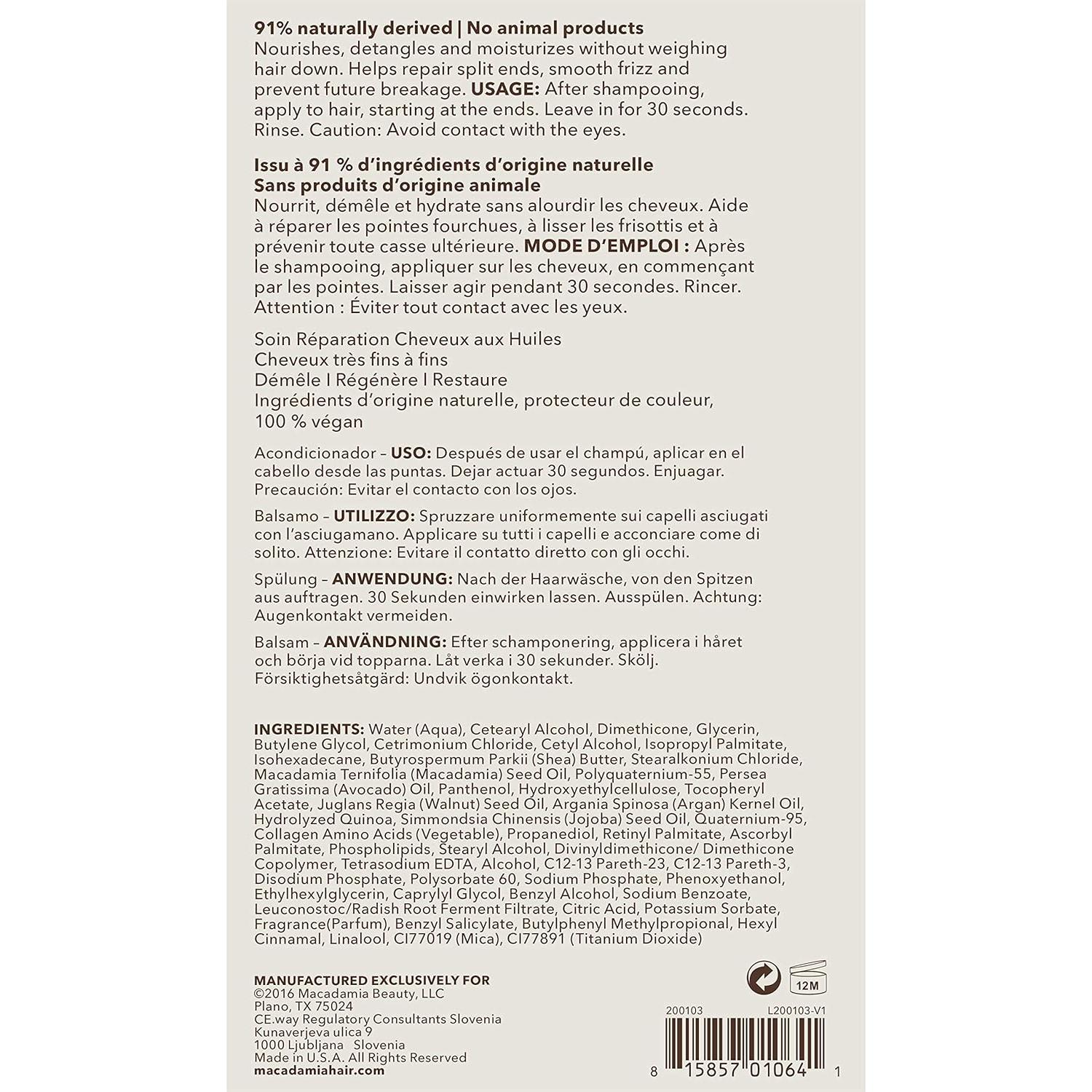 Acondicionador Macadamia Professional 1000 ml sin sulfatos