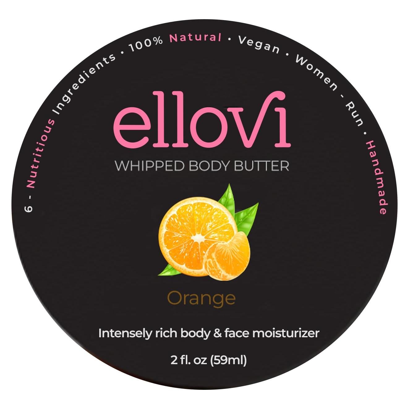 Mantequilla Corporal Vegana Ellovi 59ml Naranja 6 Ingredientes