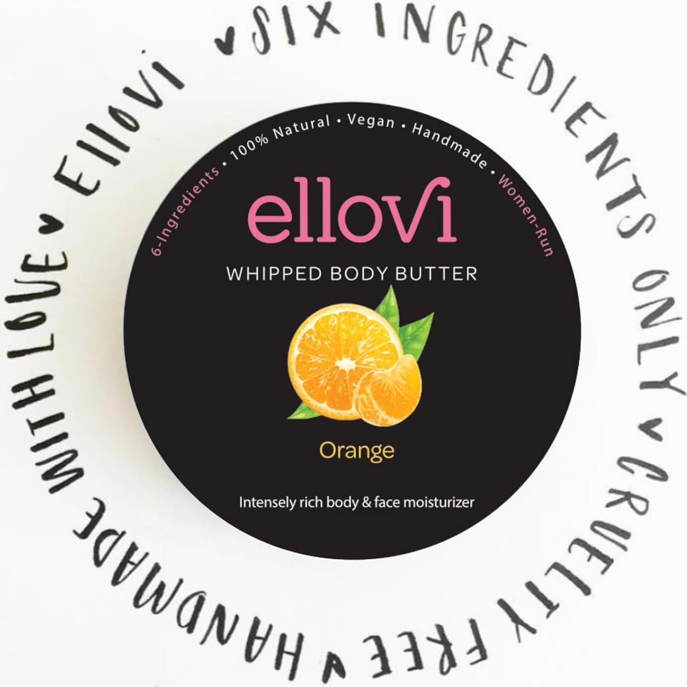 Mantequilla Corporal Vegana Ellovi 59ml Naranja 6 Ingredientes