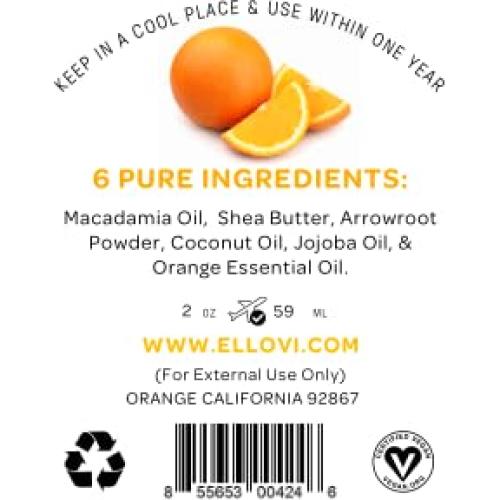 Mantequilla Corporal Vegana Ellovi 59ml Naranja 6 Ingredientes