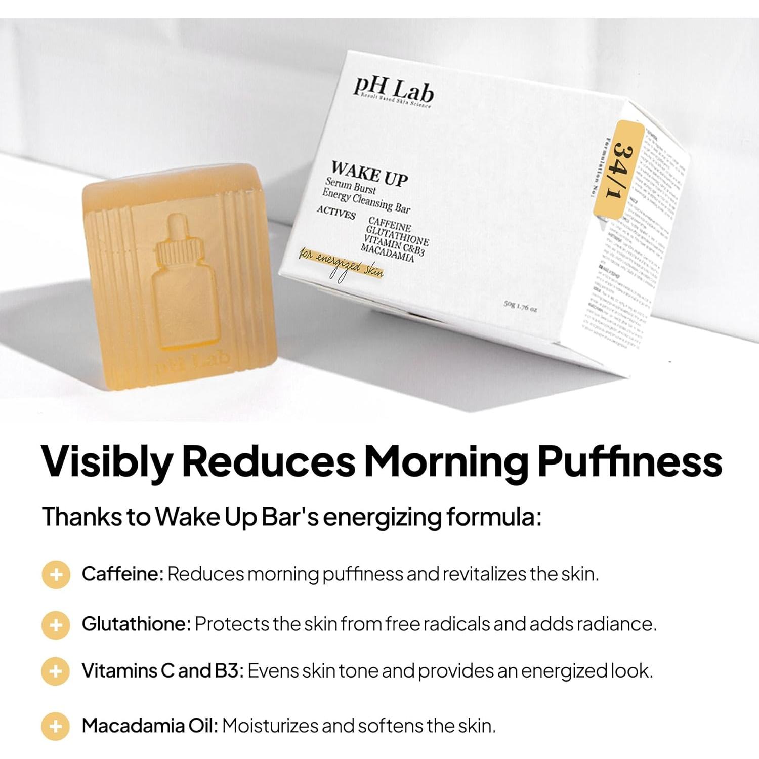 Barra de Limpieza Energizante pH Lab Wake Up 50g con Cafeína