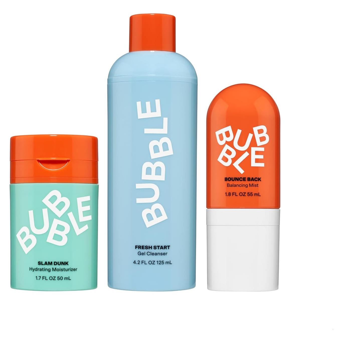 Trío de Cuidado Facial Bubble Skincare: Hidratante, Limpiador y Tónico