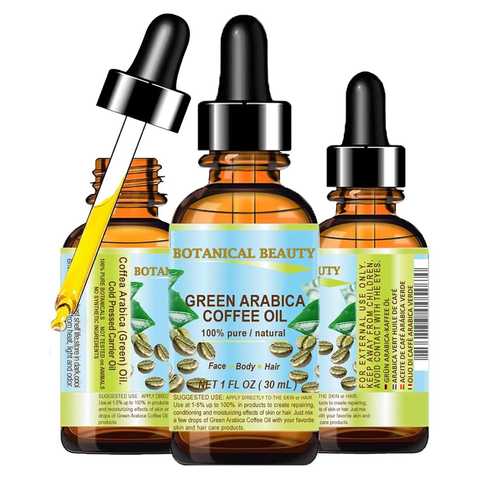 Aceite de Café Árabe Verde 30 ml 100% Puro Antienvejecimiento