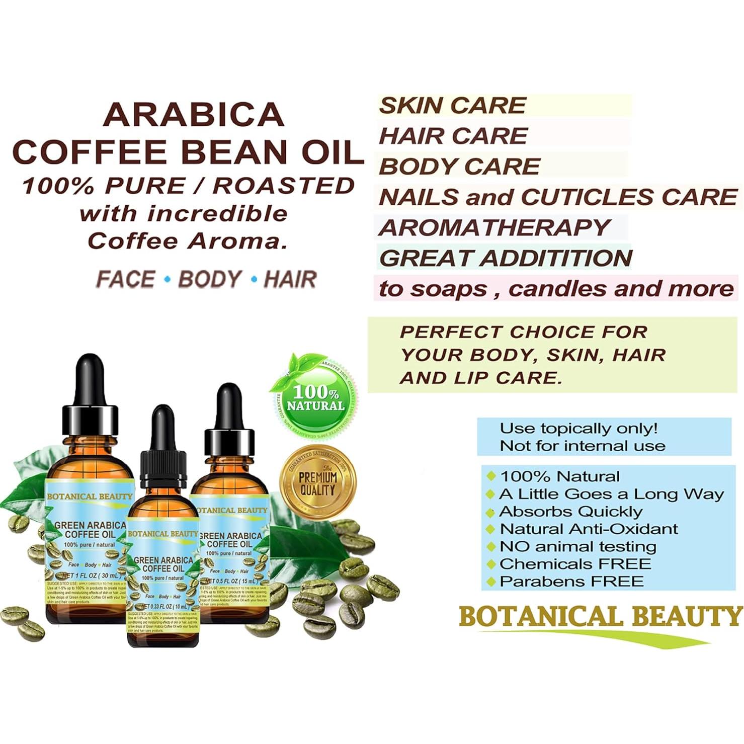 Aceite de Café Árabe Verde 30 ml 100% Puro Antienvejecimiento