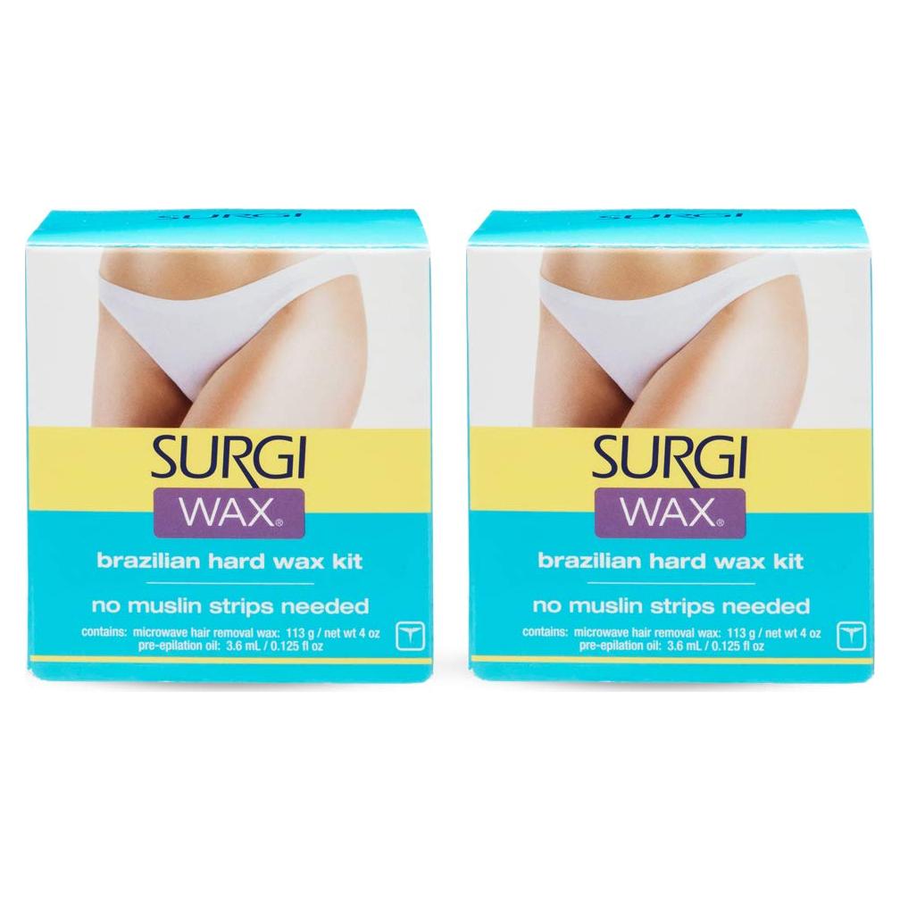 Kit de Cera Dura Brasileña Surgi para Microondas 2-Pack 4 Oz