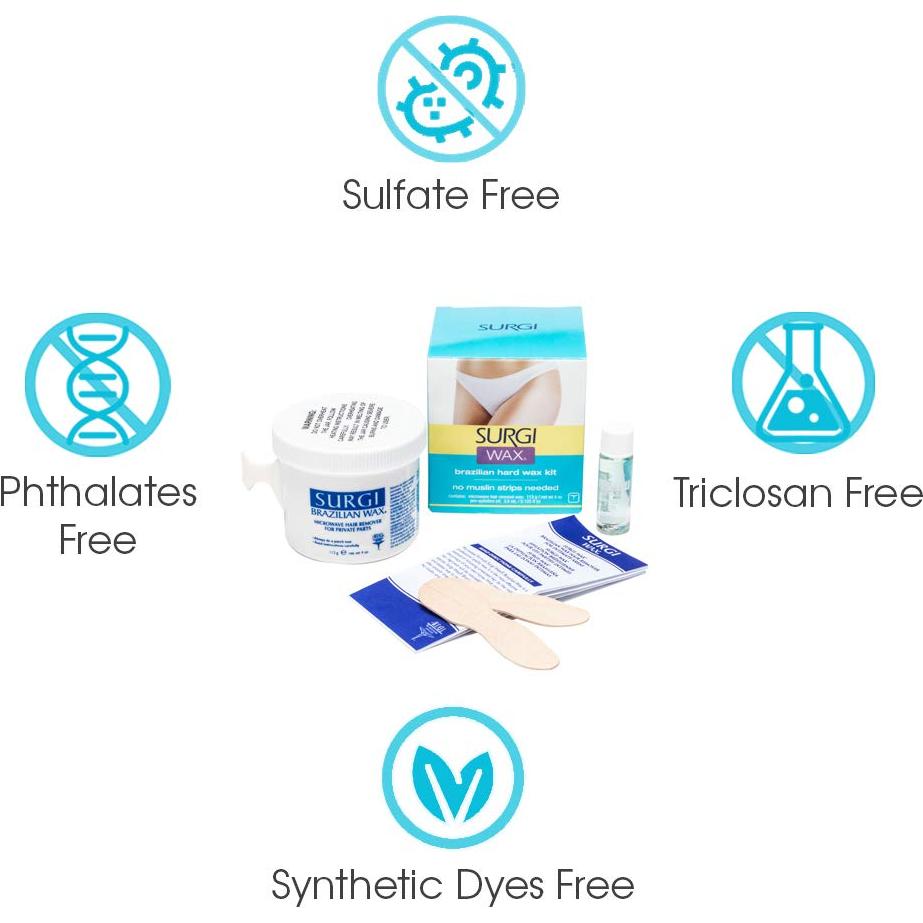 Kit de Cera Dura Brasileña Surgi para Microondas 2-Pack 4 Oz