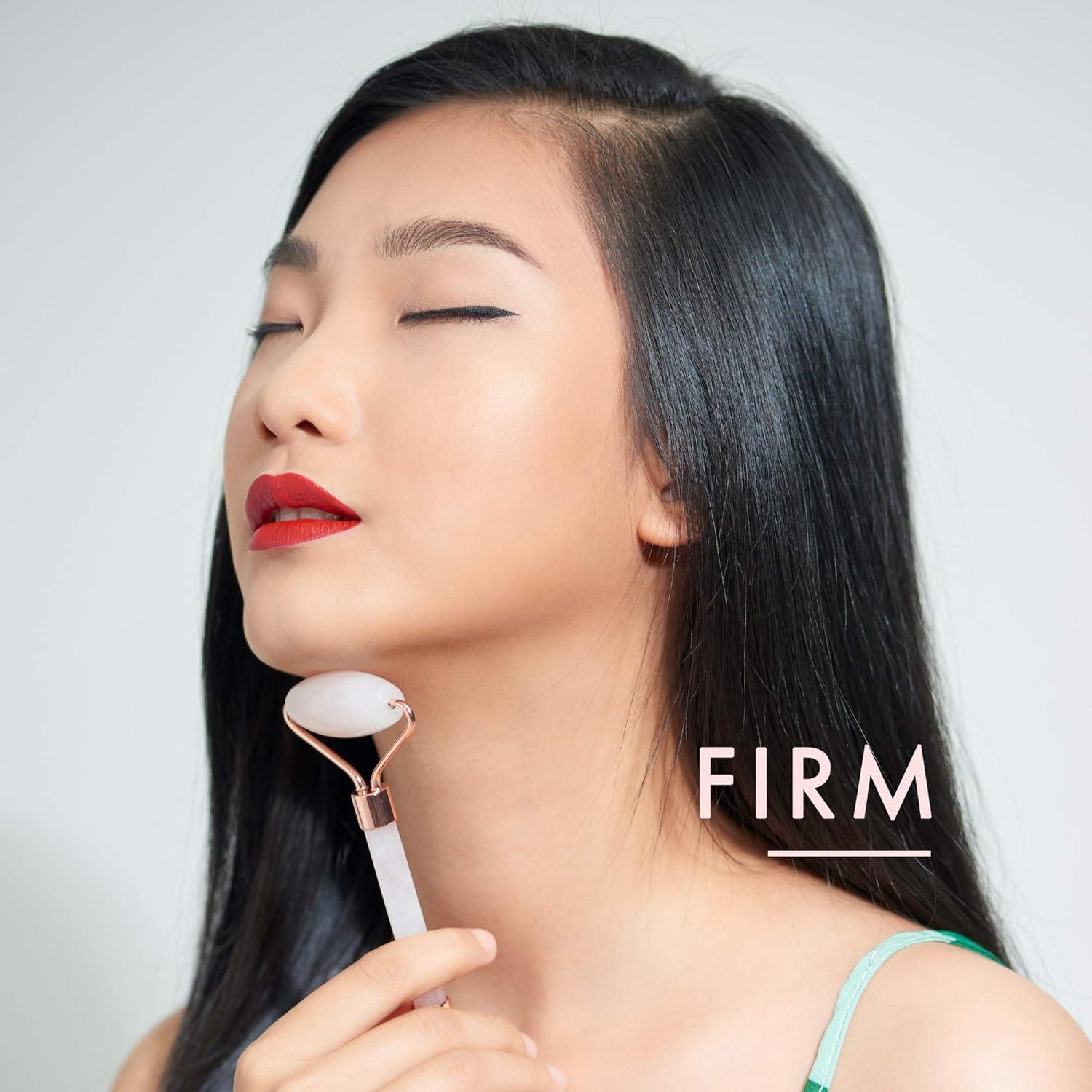 Rodillo de Masaje Facial Fancii de Cuarzo Rosa 14.5 cm