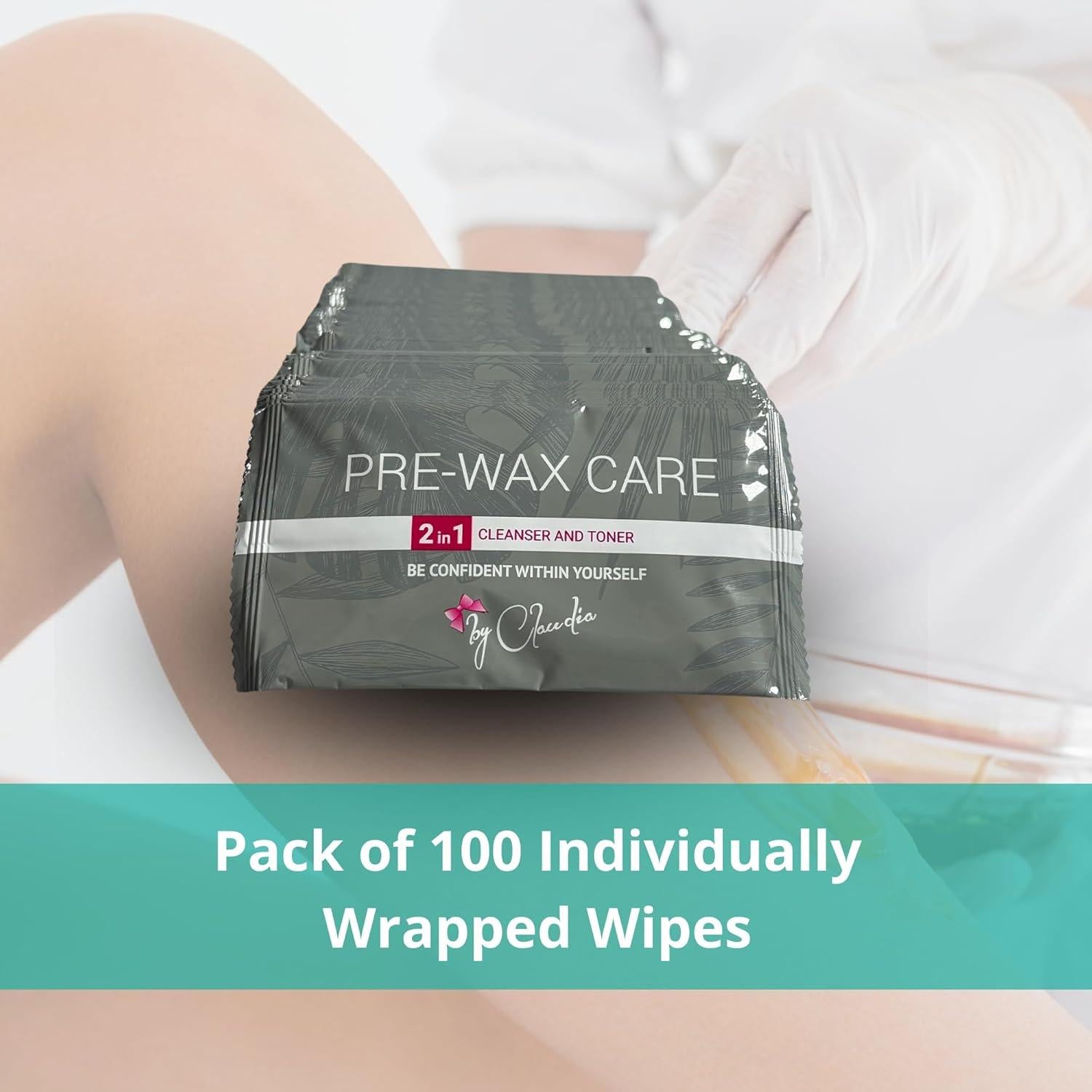 Toallitas Pre-Cera BrazCare 100 Ct - Higiénicas y Suaves